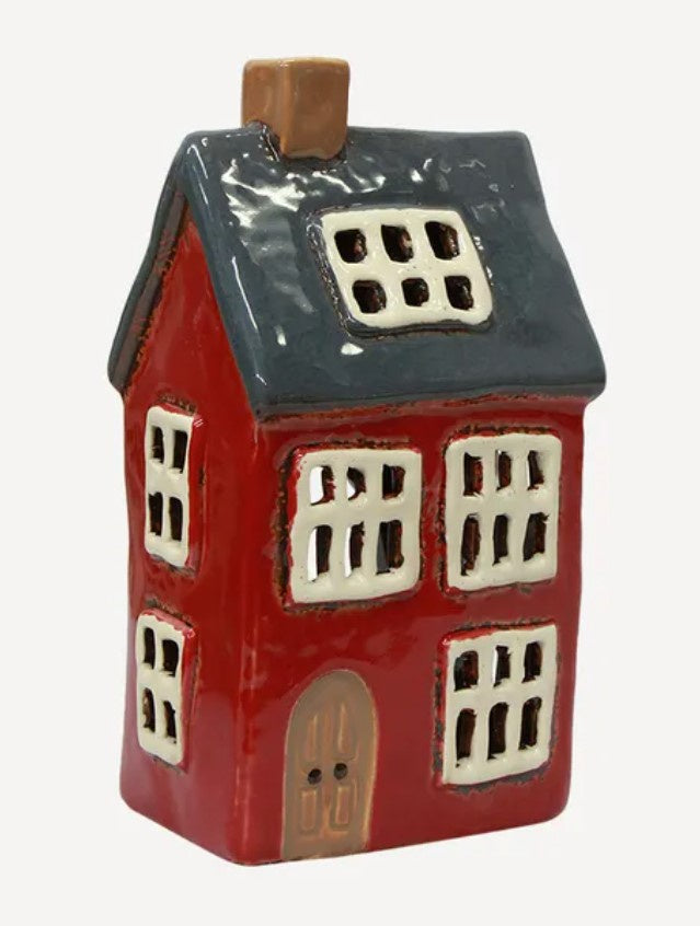 French Country Alsace Tea Light House Red Navy Roof Spoilt Boutique